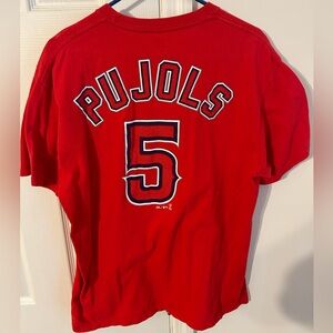 Majestic Los Angeles Angels Albert Pujols Shirsey (Shirt/Jersey) Red Mens LARGE
